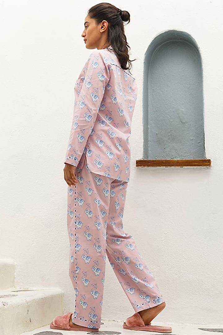 Pink Printed Pajama Pants by The Pink Elephant at Pernia's Pop Up Shop