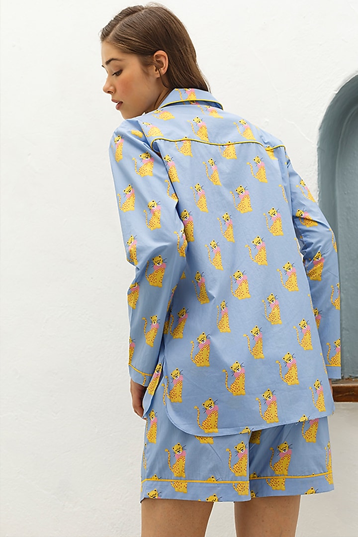 Purple Printed Cotton Shirt by The Pink Elephant at Pernia's Pop Up Shop
