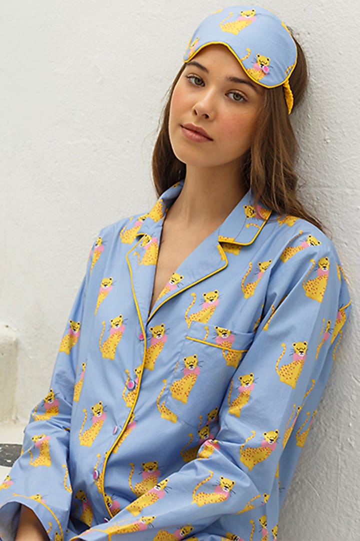Purple Printed Cotton Shirt by The Pink Elephant at Pernia's Pop Up Shop