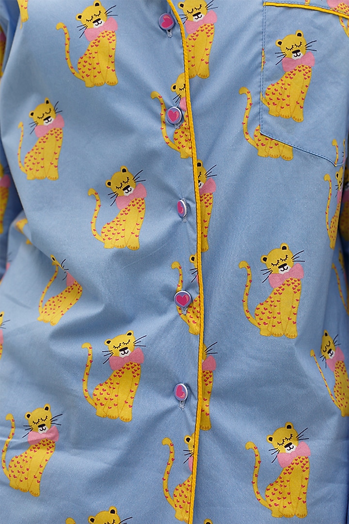 Purple Printed Cotton Shirt by The Pink Elephant at Pernia's Pop Up Shop