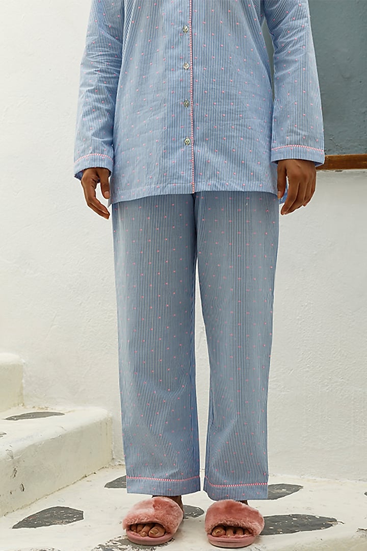 Blue Striped Pajama Pants by The Pink Elephant