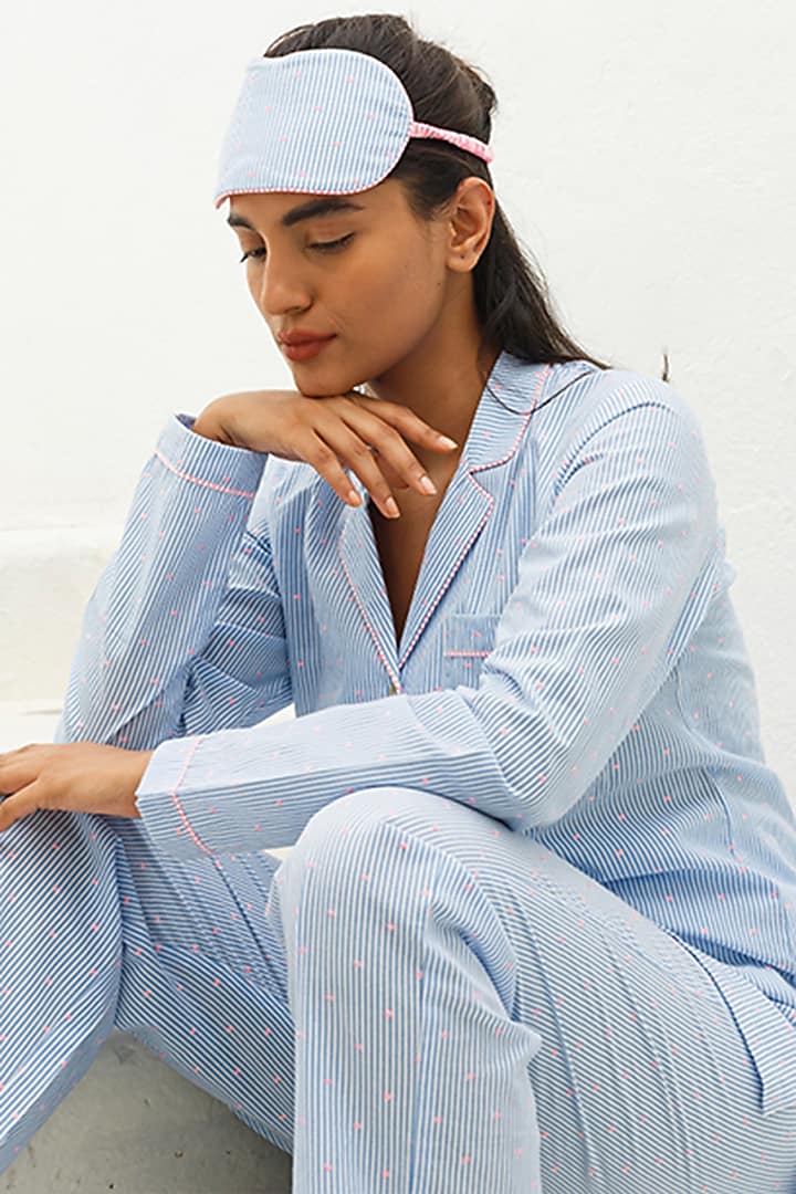 Blue Striped Pajama Pants by The Pink Elephant at Pernia's Pop Up Shop