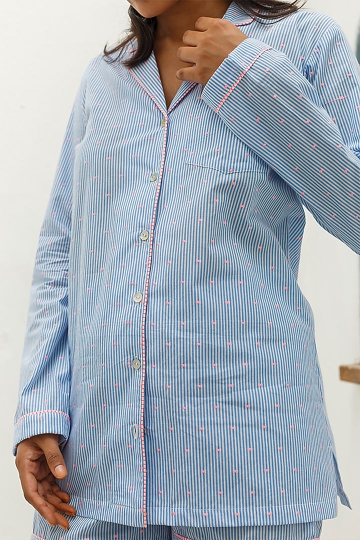 Blue Striped Shirt by The Pink Elephant at Pernia's Pop Up Shop