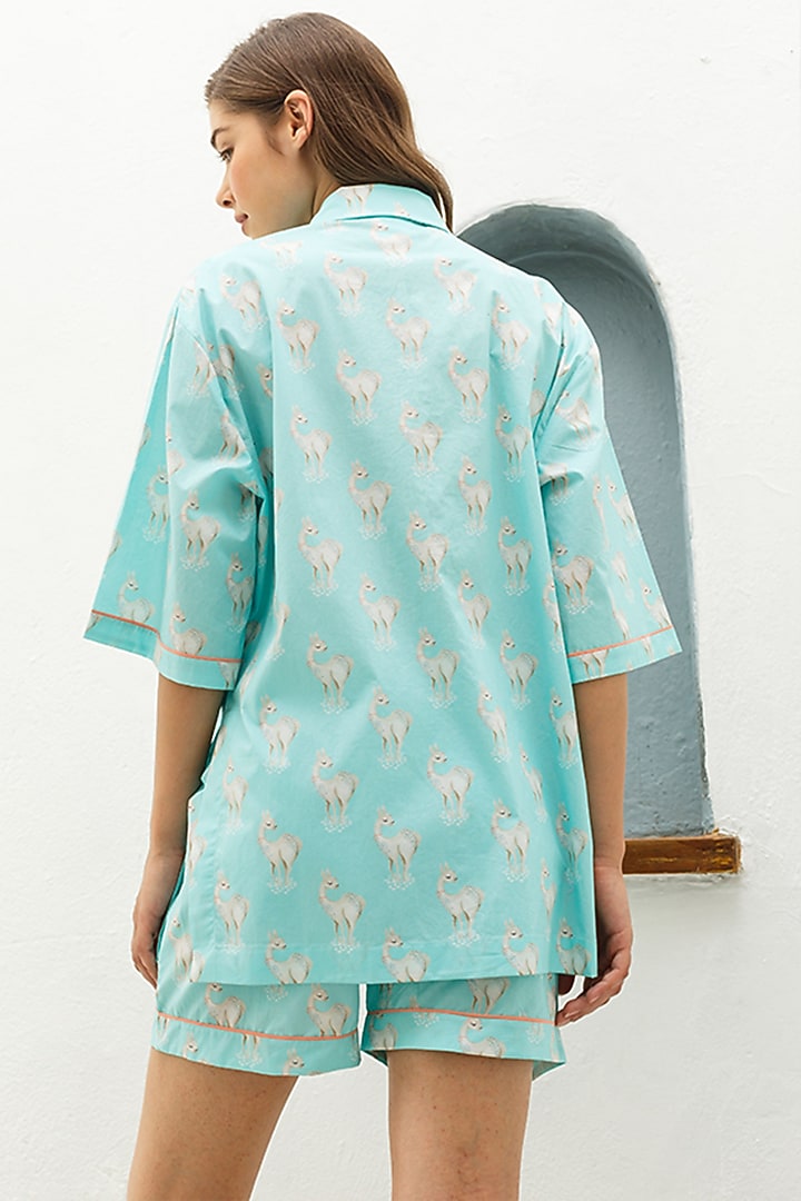 Blue Printed Shorts by The Pink Elephant at Pernia's Pop Up Shop