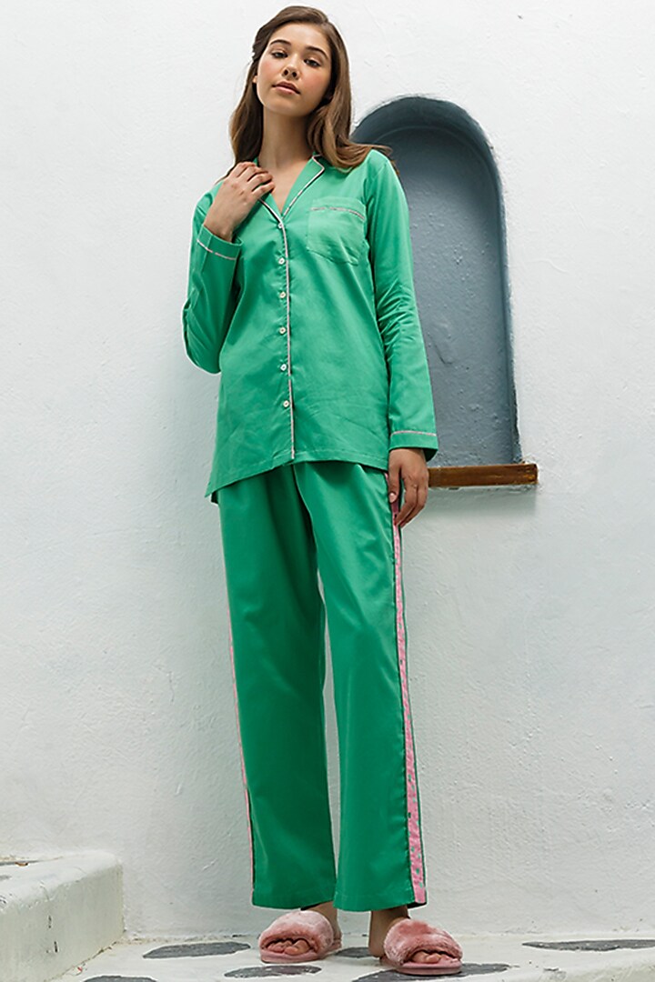 Pink & Green  Lounge Pajama Pants by The Pink Elephant