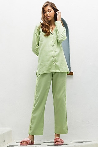 Lime Green Lounge Shirt by The Pink Elephant