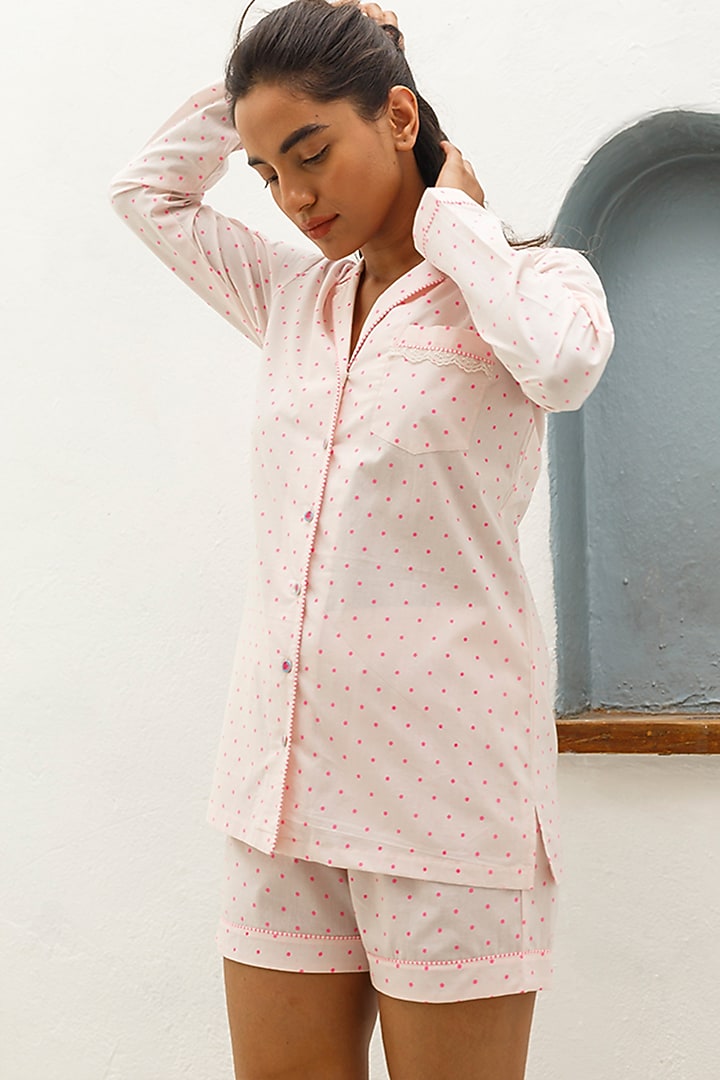 Pink Printed Lounge Shirt by The Pink Elephant at Pernia's Pop Up Shop