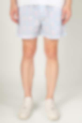 Blue Organic Cotton Shorts by THE PINK ELEPHANT MEN