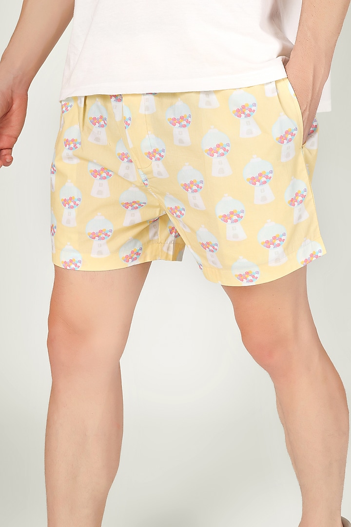 Yellow Organic Cotton Shorts by THE PINK ELEPHANT MEN at Pernia's Pop Up Shop