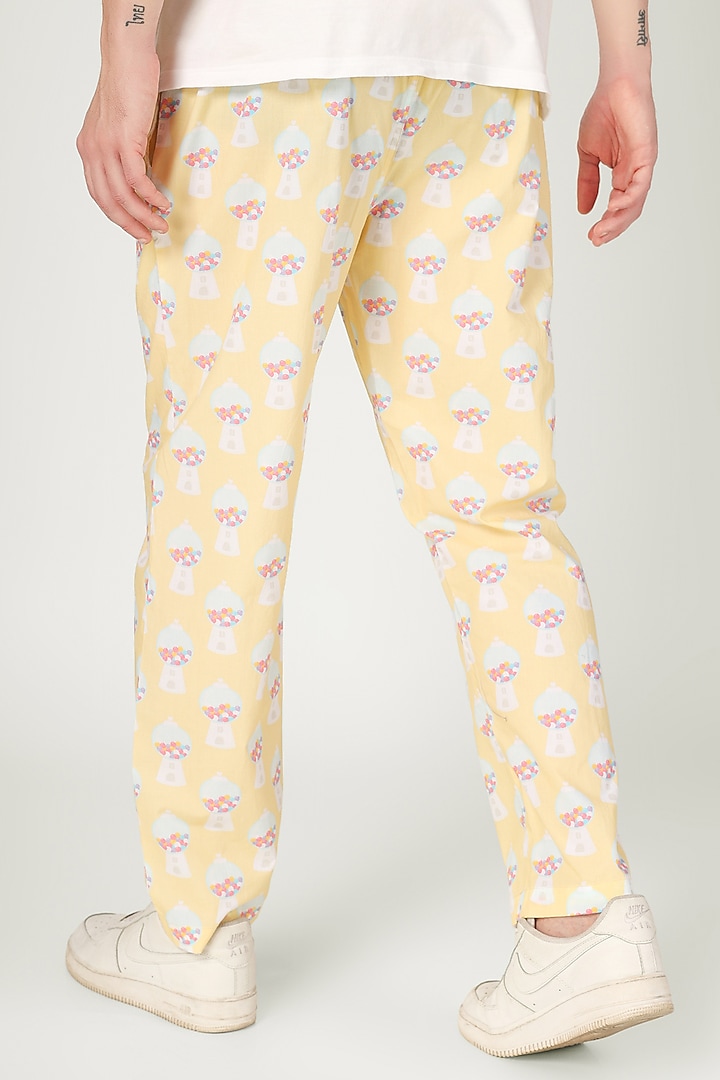 Yellow Organic Cotton Pyjama Pants by THE PINK ELEPHANT MEN at Pernia's Pop Up Shop