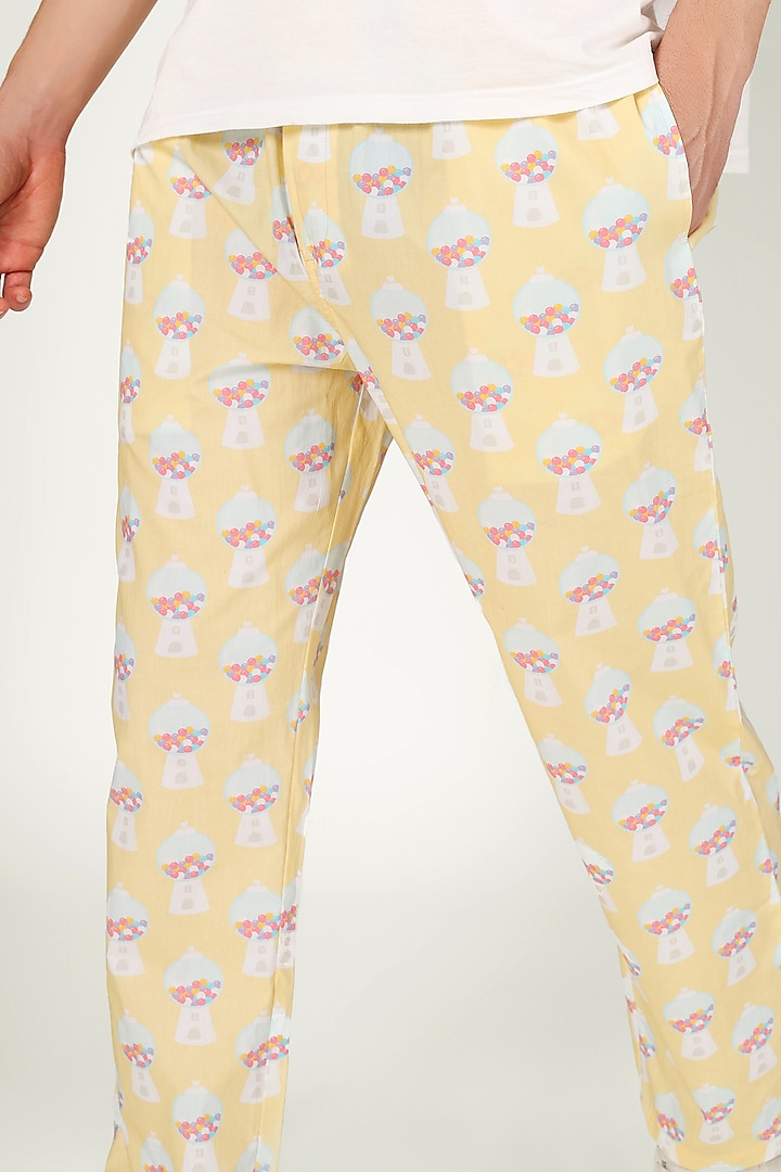 Yellow Organic Cotton Pyjama Pants by THE PINK ELEPHANT MEN at Pernia's Pop Up Shop