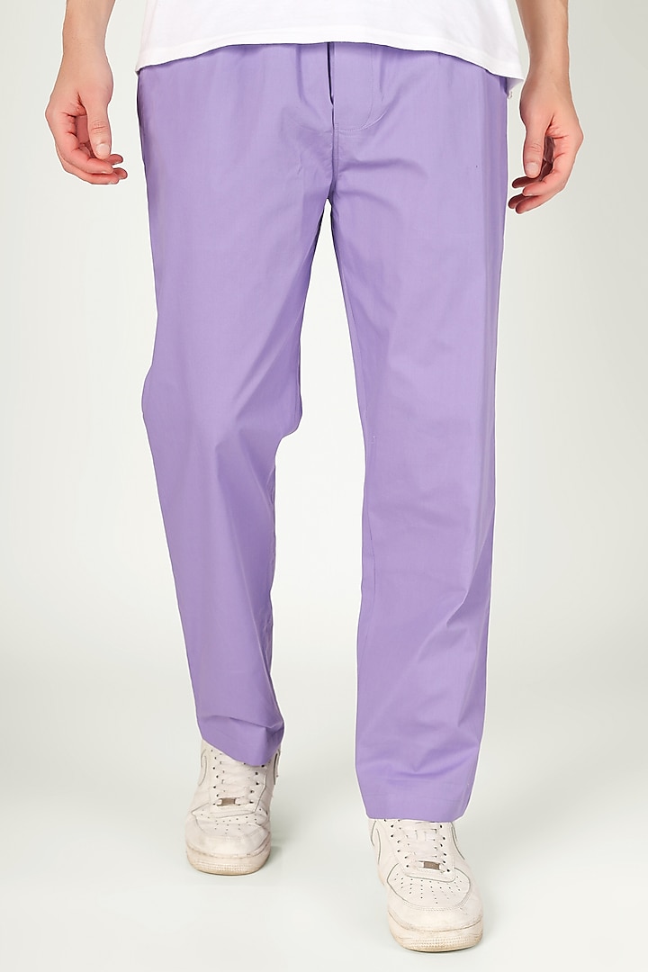 Purple Organic Cotton Pyjama Pants by THE PINK ELEPHANT MEN