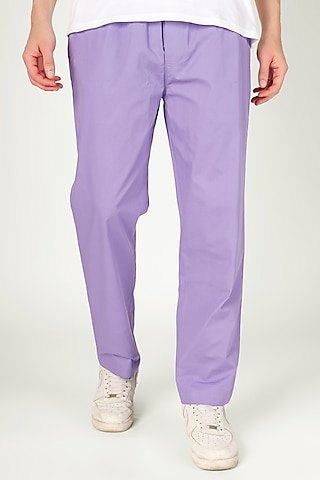 Purple Organic Cotton Pyjama Pants by THE PINK ELEPHANT MEN