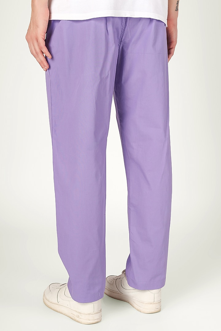 Purple Organic Cotton Pyjama Pants by THE PINK ELEPHANT MEN at Pernia's Pop Up Shop
