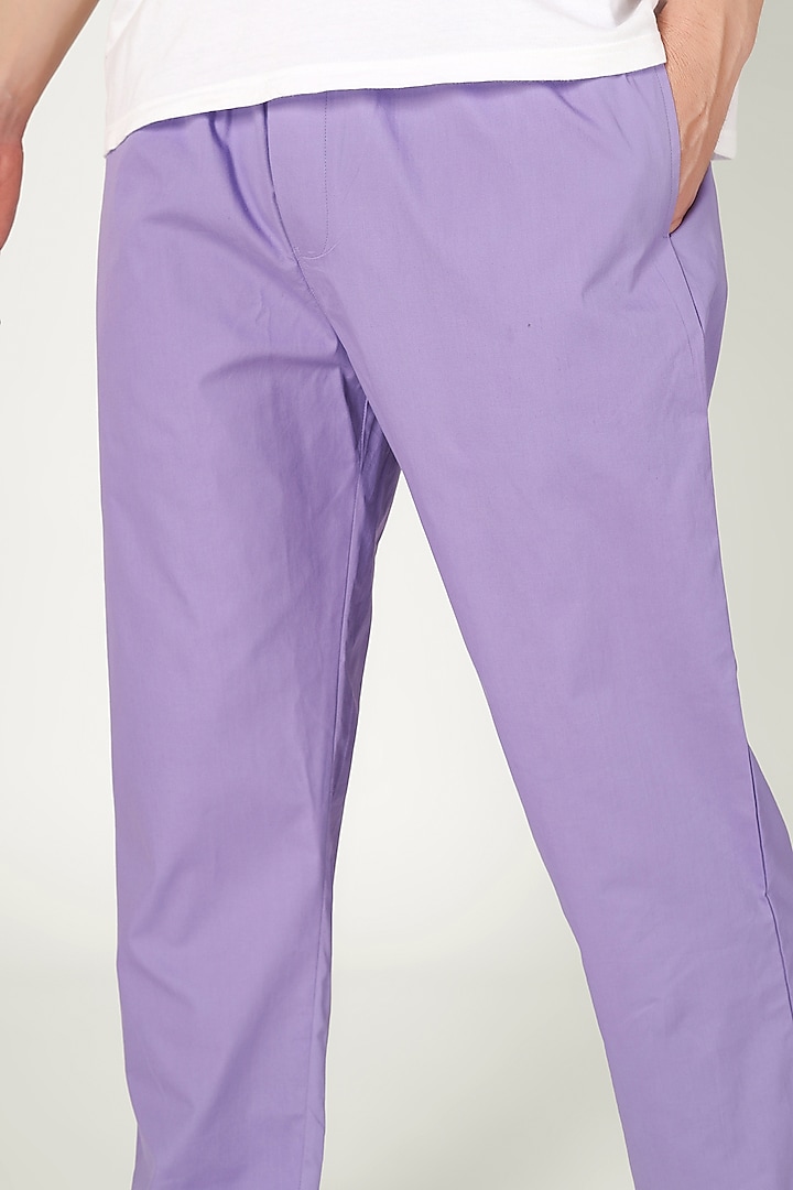 Purple Organic Cotton Pyjama Pants by THE PINK ELEPHANT MEN at Pernia's Pop Up Shop