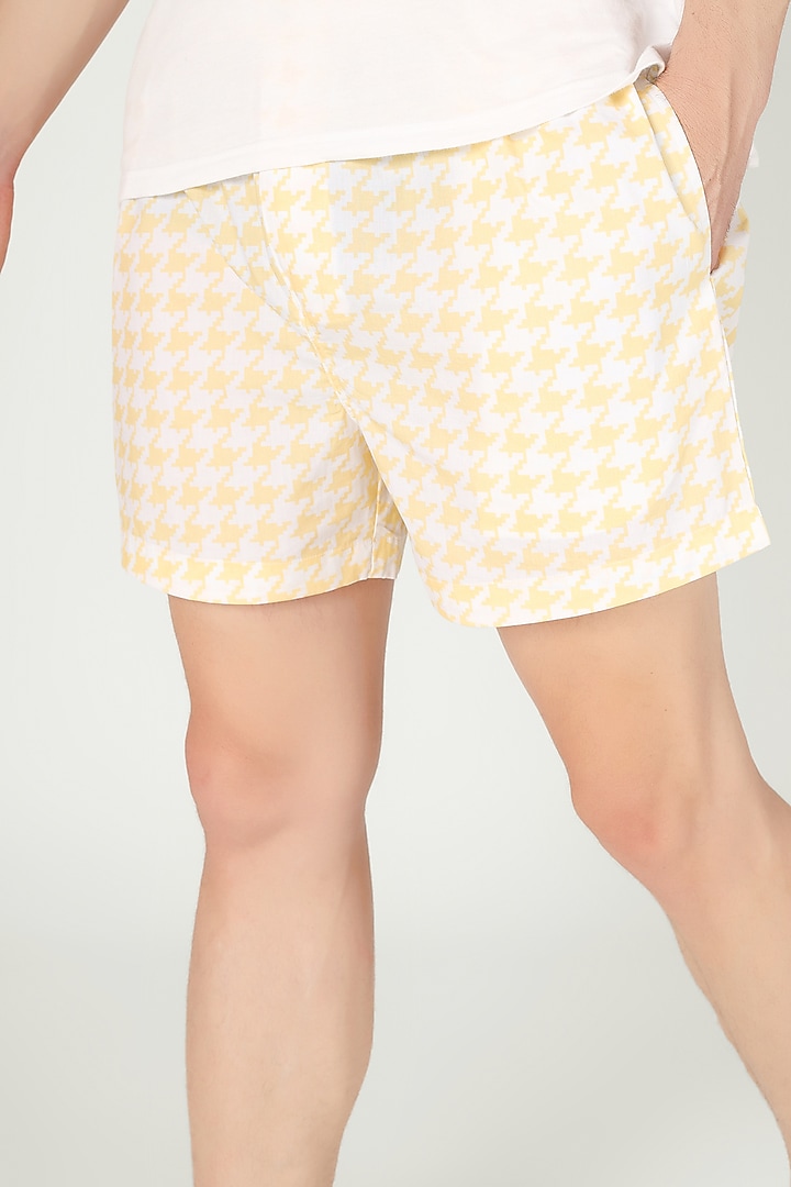 Light Yellow Organic Cotton Shorts by THE PINK ELEPHANT MEN at Pernia's Pop Up Shop