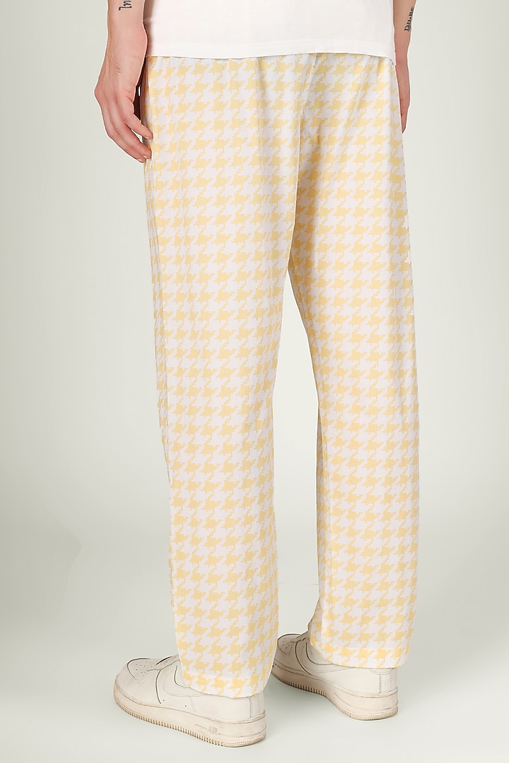 Light Yellow Organic Cotton Pyjama Pants by THE PINK ELEPHANT MEN at Pernia's Pop Up Shop