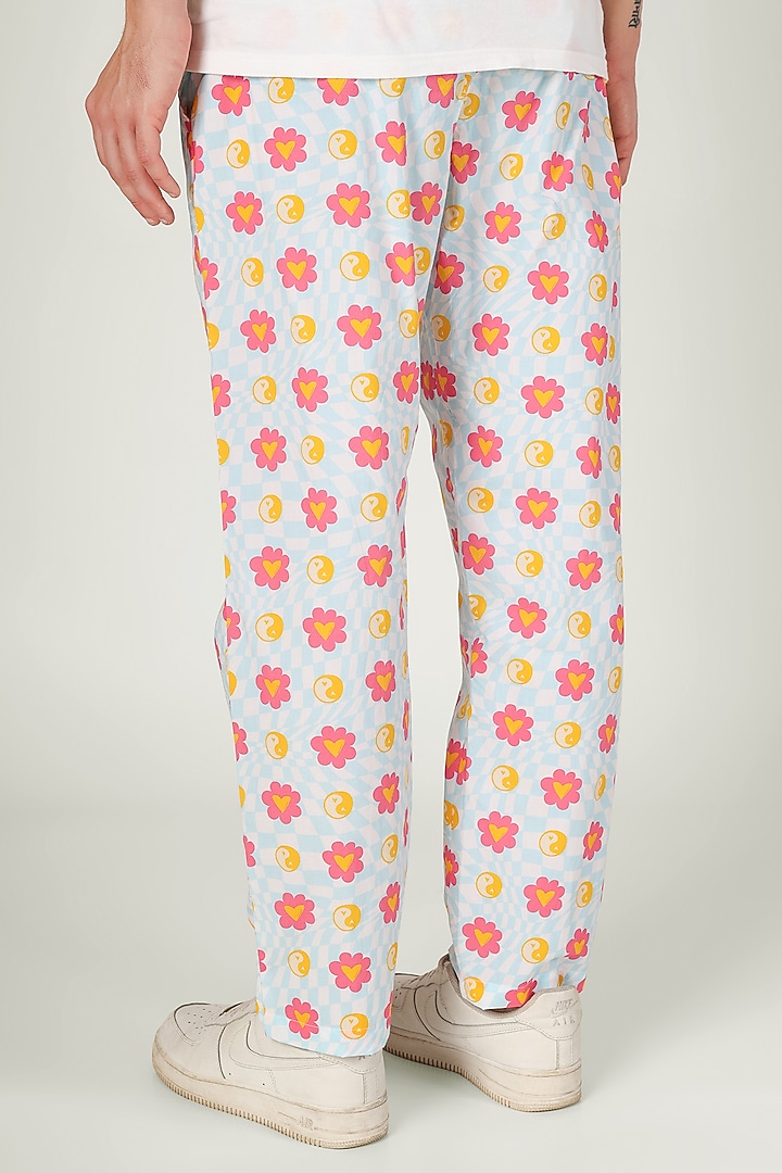Powder Blue Organic Cotton Pyjama Pants by THE PINK ELEPHANT MEN at Pernia's Pop Up Shop