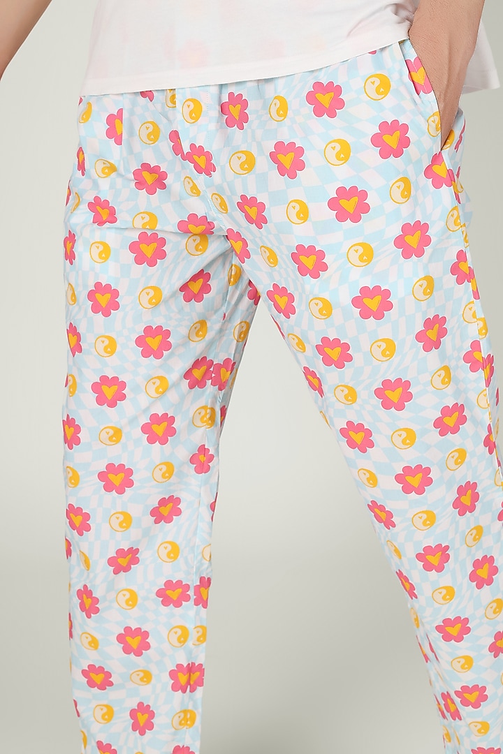 Powder Blue Organic Cotton Pyjama Pants by THE PINK ELEPHANT MEN at Pernia's Pop Up Shop