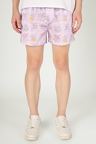 Lilac Organic Cotton Shorts by THE PINK ELEPHANT MEN