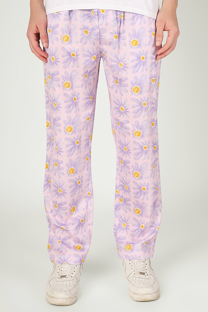 Lilac Organic Cotton Pyjama Pants by THE PINK ELEPHANT MEN