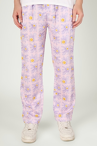 Lilac Organic Cotton Pyjama Pants by THE PINK ELEPHANT MEN
