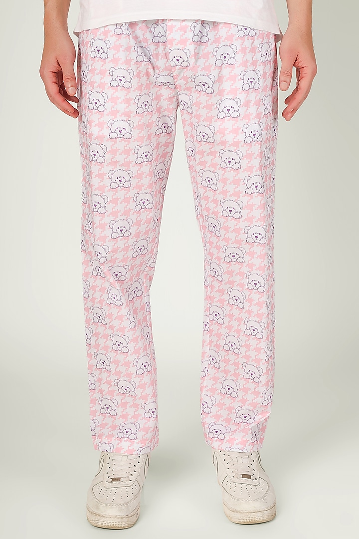 Pink Organic Cotton Pyjama Pants by THE PINK ELEPHANT MEN at Pernia's Pop Up Shop