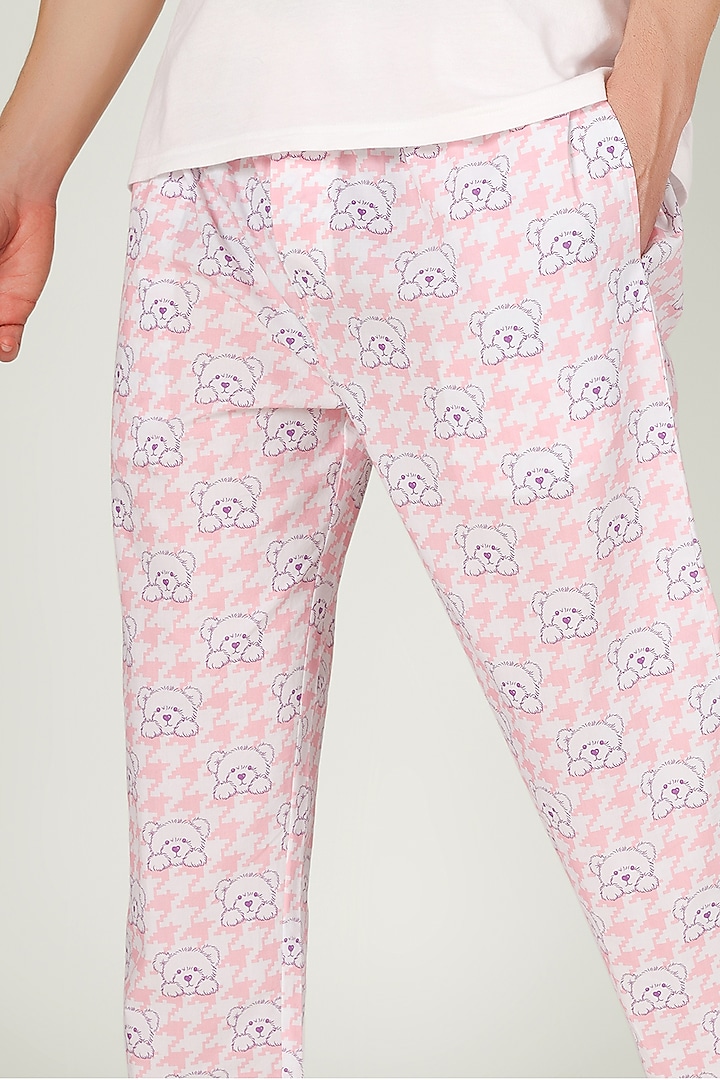 Pink Organic Cotton Pyjama Pants by THE PINK ELEPHANT MEN at Pernia's Pop Up Shop