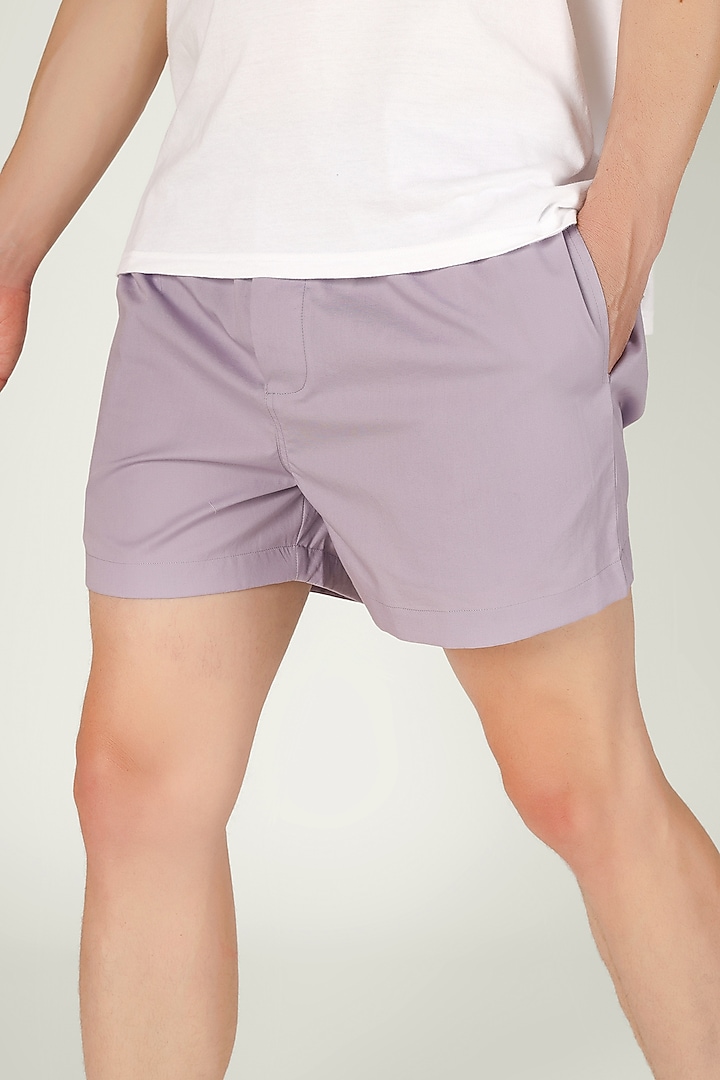 Lavender Organic Cotton Shorts by THE PINK ELEPHANT MEN at Pernia's Pop Up Shop