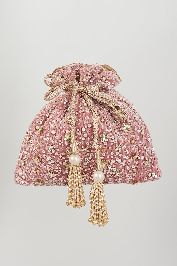 Pink Velvet Potli by The Pink Potli at Pernia's Pop Up Shop