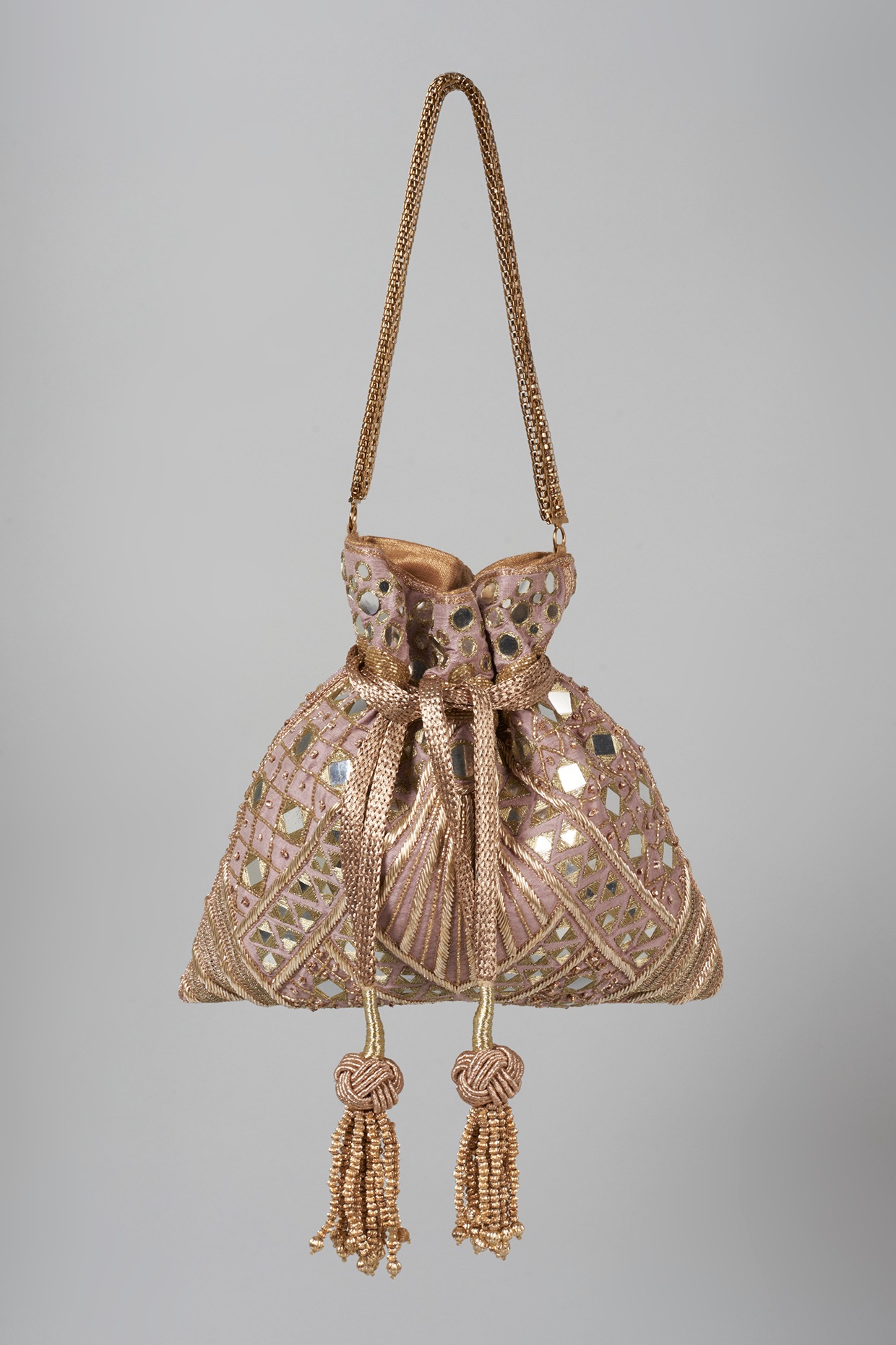 Buy INAAYA - Bridal Accessories Potli Batwa Satin Evening Bag ladies purse  handbags for women (Antique Gold) at Amazon.in
