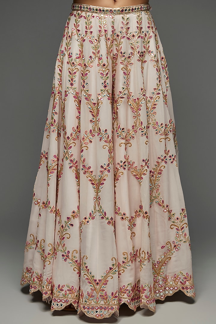 Blush Pink Georgette Bridal Sharara Set by Tamanna Punjabi Kapoor at Pernia's Pop Up Shop