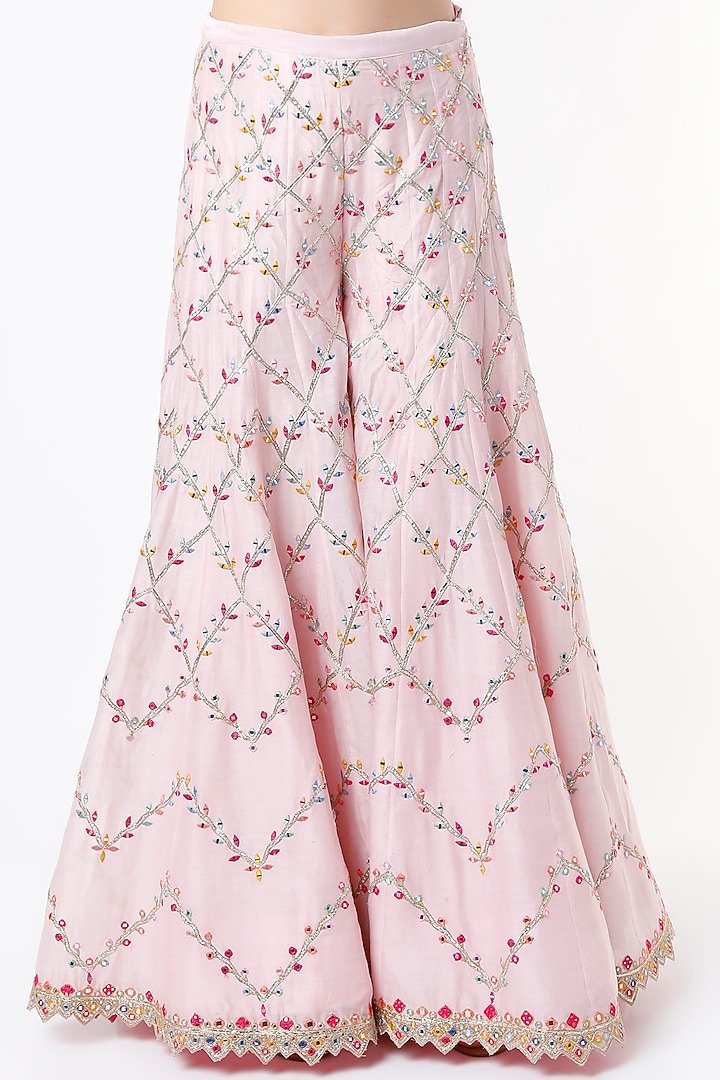 Blush Pink Embroidered Bridal Sharara Set by Tamanna Punjabi Kapoor at Pernia's Pop Up Shop