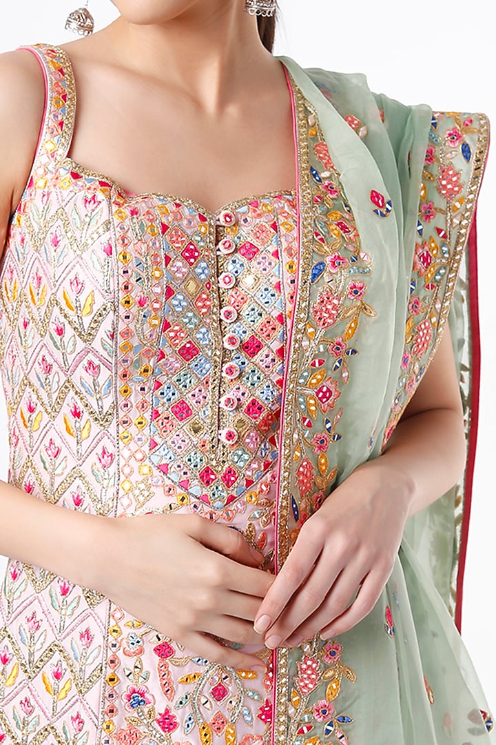 Blush Pink Embroidered Bridal Sharara Set by Tamanna Punjabi Kapoor at Pernia's Pop Up Shop