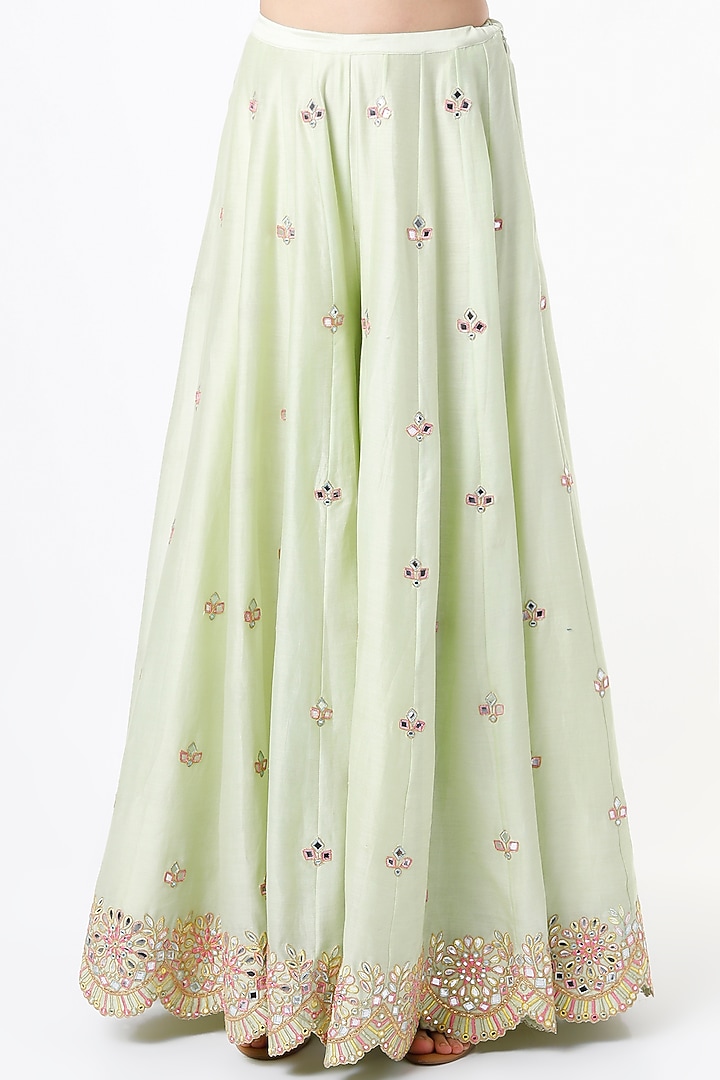 Mint Embroidered Wedding Sharara Set by Tamanna Punjabi Kapoor at Pernia's Pop Up Shop