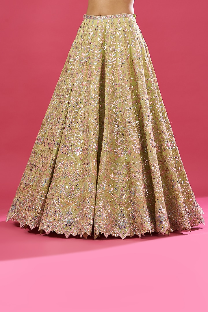Yellow Georgette Embroidered Bridal Lehenga Set by Tamanna Punjabi Kapoor at Pernia's Pop Up Shop