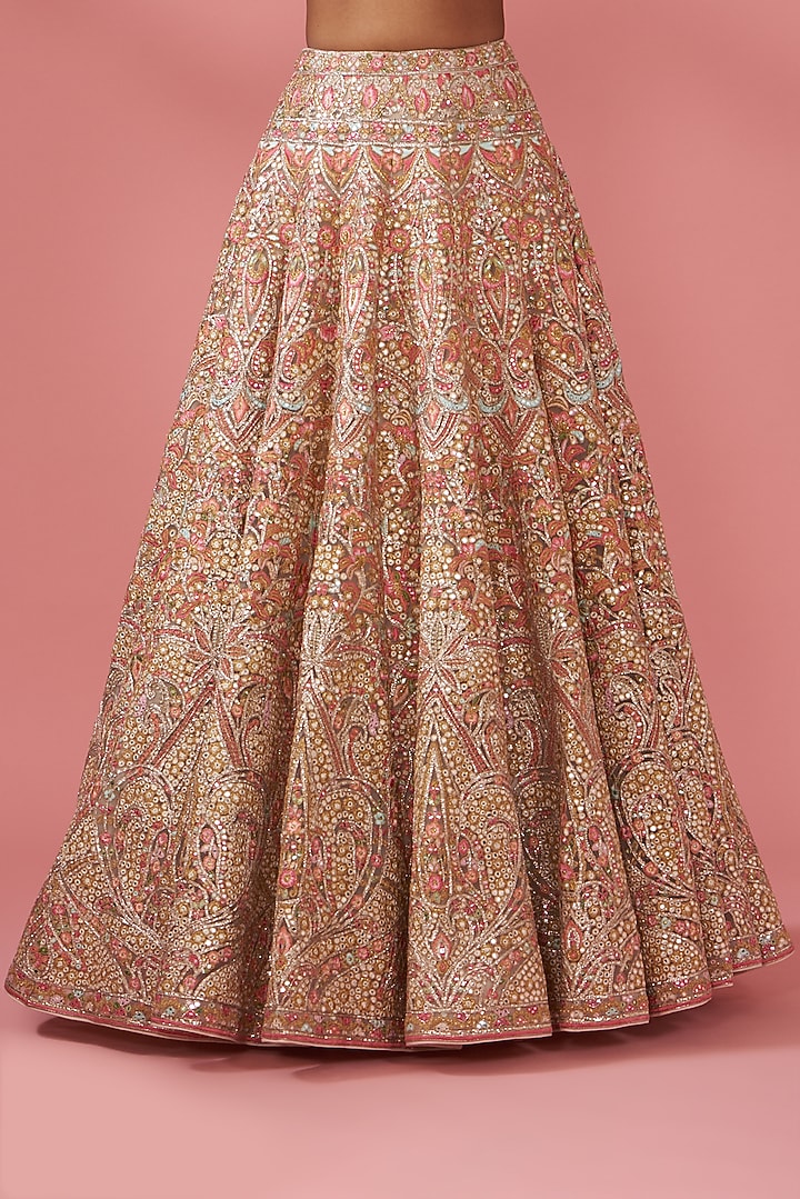 Ivory Tulle Embroidered Bridal Lehenga Set by Tamanna Punjabi Kapoor at Pernia's Pop Up Shop