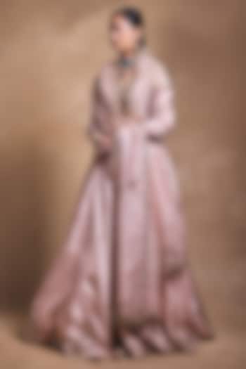 Baby Pink Habutai Silk & Organza Zari Embroidered Bridal Lehenga Set by Tamanna Punjabi Kapoor at Pernia's Pop Up Shop