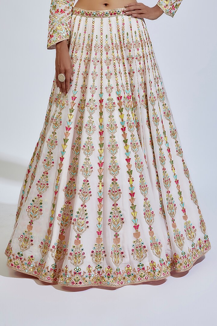 Light Pink Georgette Embroidered Bridal Lehenga Set by Tamanna Punjabi Kapoor at Pernia's Pop Up Shop