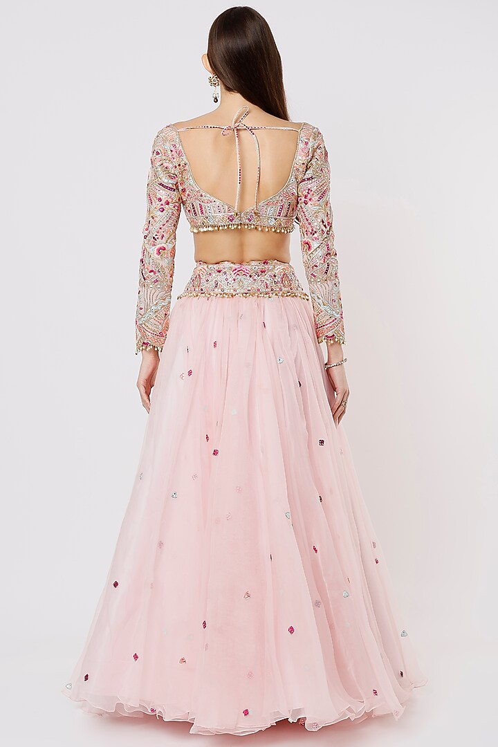 Blush Pink Embroidered Bridal Lehenga Set by Tamanna Punjabi Kapoor at Pernia's Pop Up Shop