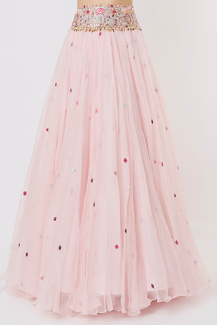 Blush Pink Embroidered Bridal Lehenga Set by Tamanna Punjabi Kapoor at Pernia's Pop Up Shop