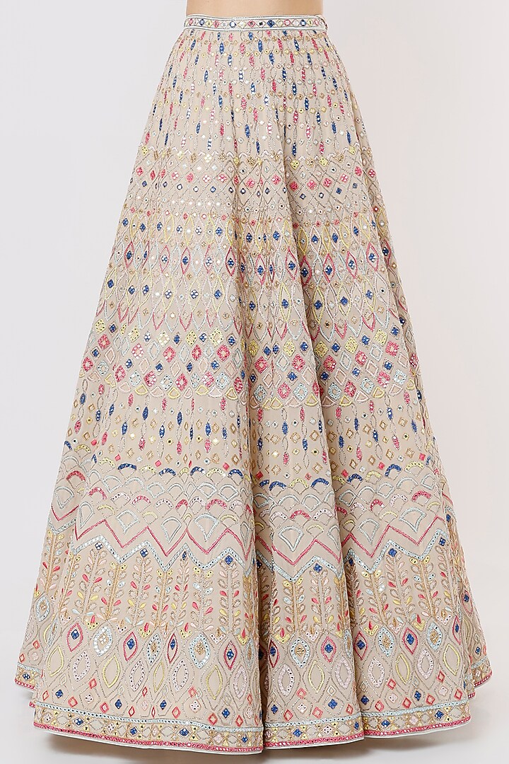 Off-White Embroidered Bridal Lehenga Set by Tamanna Punjabi Kapoor at Pernia's Pop Up Shop
