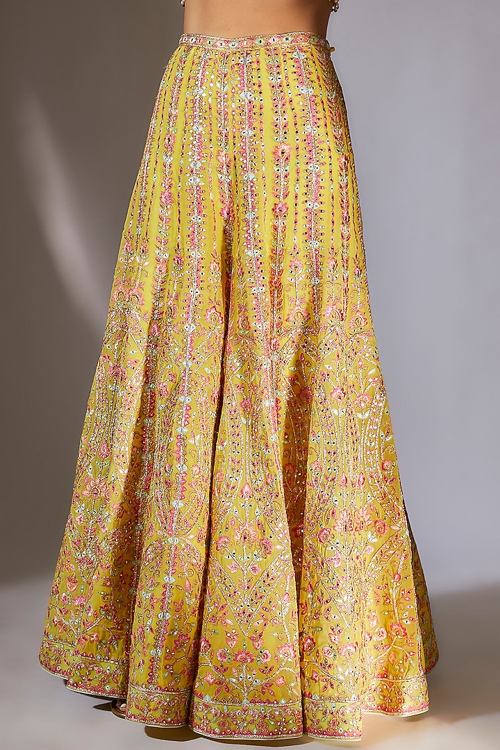 Yellow Georgette Embroidered Cape Set by Tamanna Punjabi Kapoor at Pernia's Pop Up Shop