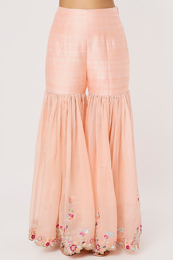 Peach Organza Gharara Set by Tamanna Punjabi Kapoor at Pernia's Pop Up Shop