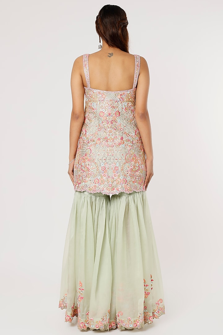 Mint Organza Gharara Set by Tamanna Punjabi Kapoor at Pernia's Pop Up Shop