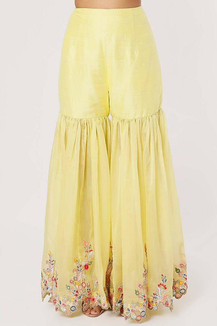 Yellow Organza Gharara Set by Tamanna Punjabi Kapoor at Pernia's Pop Up Shop