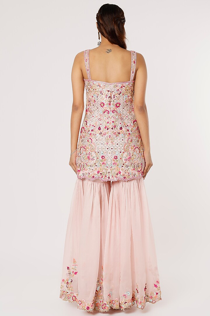 Blush Pink Organza Gharara Set by Tamanna Punjabi Kapoor at Pernia's Pop Up Shop