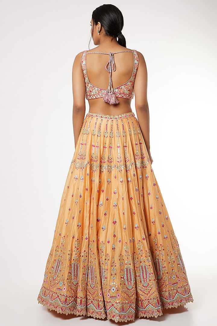 Orange Resham Embroidered Bridal Lehenga Set by Tamanna Punjabi Kapoor at Pernia's Pop Up Shop