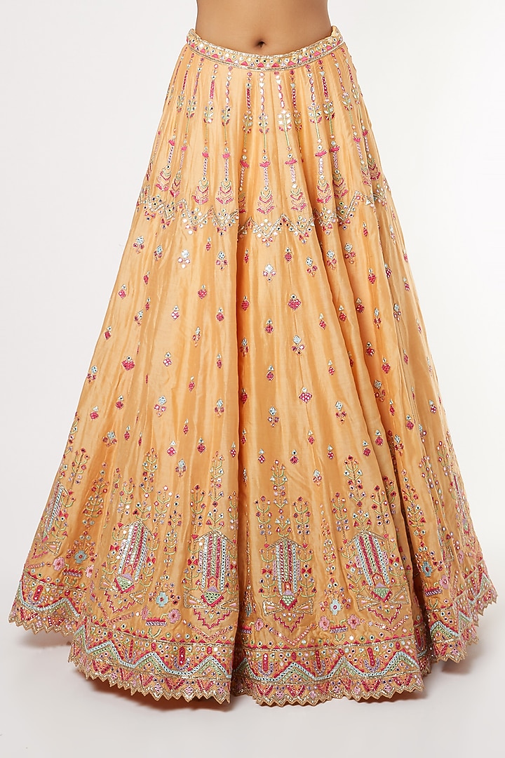 Orange Resham Embroidered Bridal Lehenga Set by Tamanna Punjabi Kapoor at Pernia's Pop Up Shop