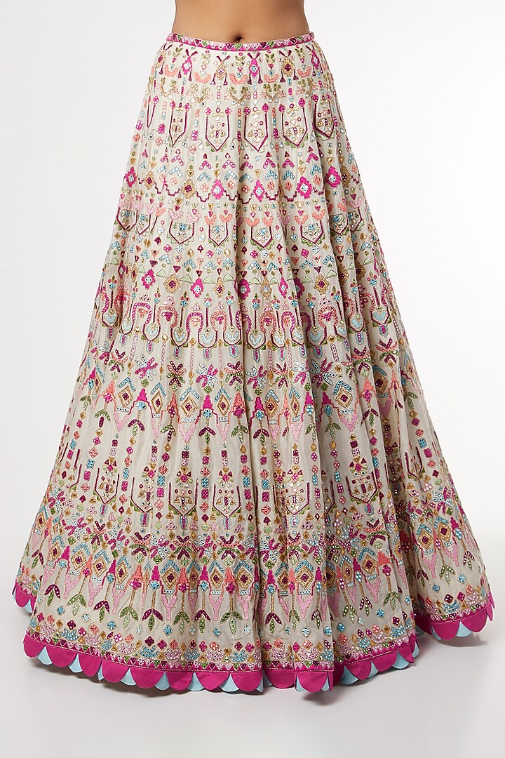 Ivory Resham Embroidered Bridal Lehenga Set by Tamanna Punjabi Kapoor at Pernia's Pop Up Shop